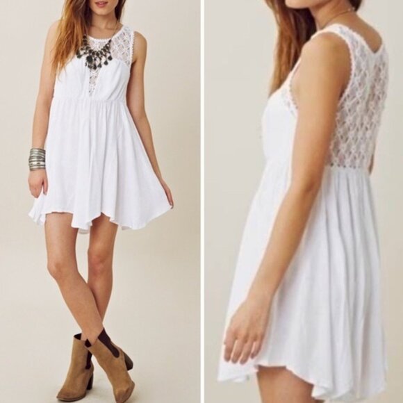 Free People Dresses & Skirts - NWT Free People White Fiesta Summer Dress Size M